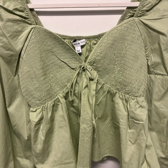 Mint Green Peplum Top - Picture 2 of 2